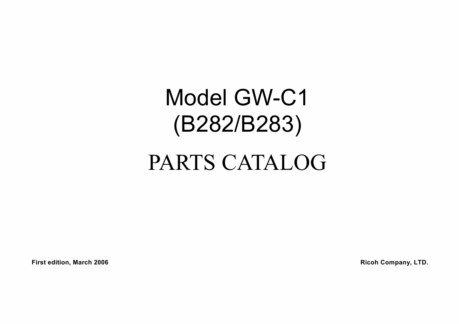 RICOH Aficio MP-1610L MP1610LD B282 B283 Parts Catalog-1